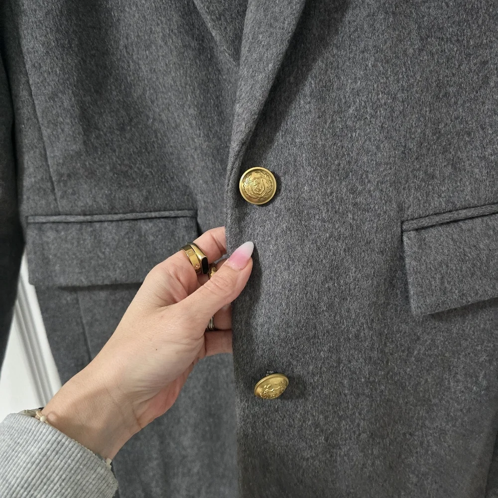 J.Crew Collection Wool And Cashmere Blend Gray Classic Coat Size 2